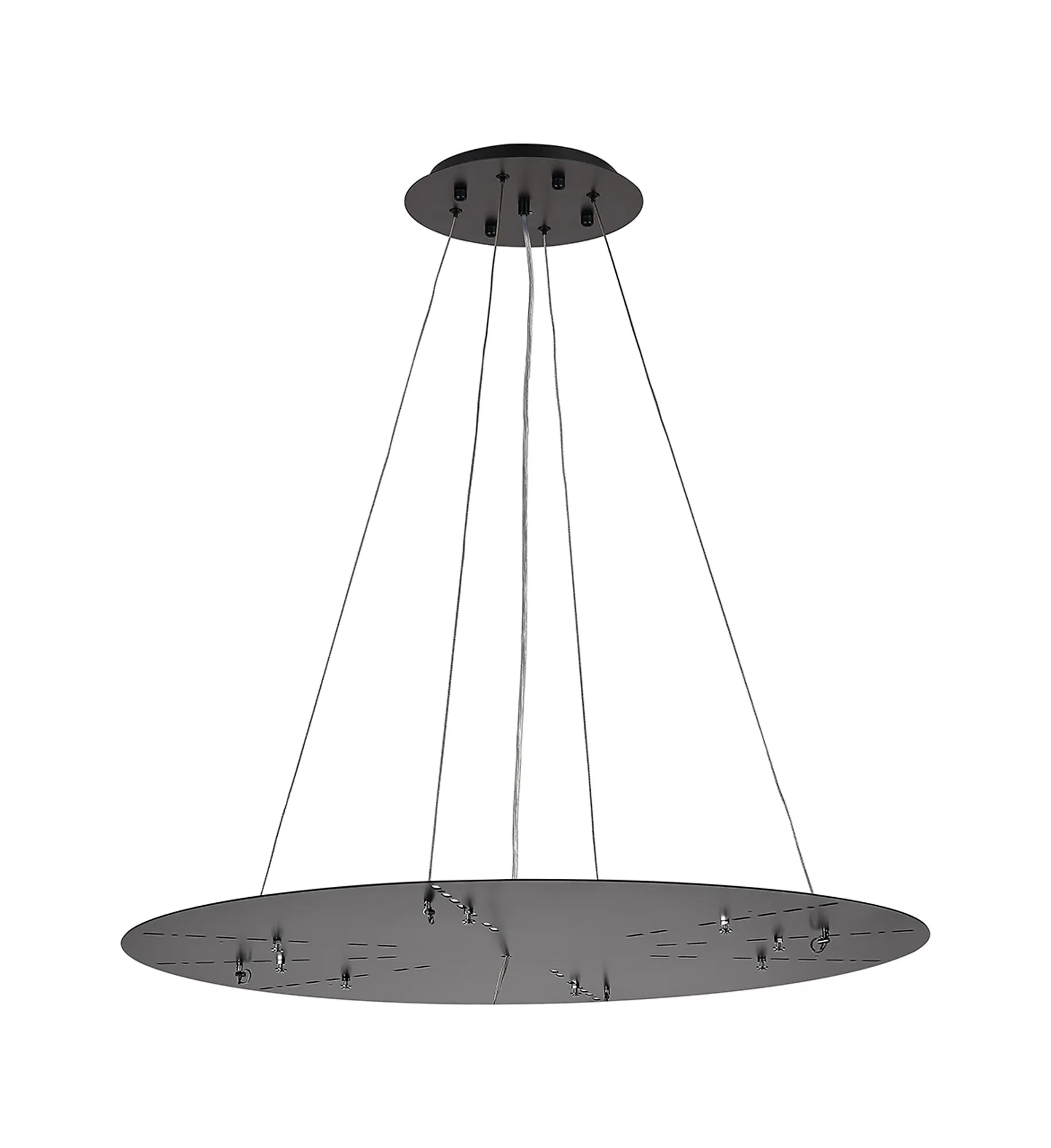 D0929BL/MBK  Lowan 790mm, 3m Suspension Plate c/w Power Cable To Lower Flush Fittings, Satin Black/Matt Black Max Load 20kg (ONLY TESTED FOR OUR RANGE OF PRODUCTS)